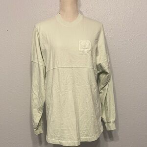 Disney Pale Green Sparkle Long Sleeve Spirit Jersey Size Small